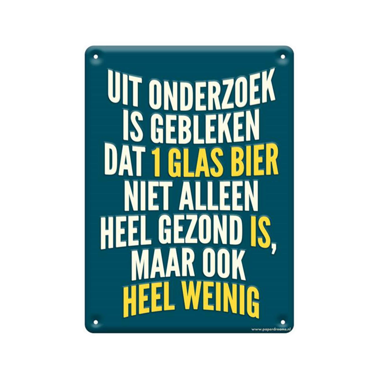 Paperdreams tekstbord - uit onderzoek is gebleken