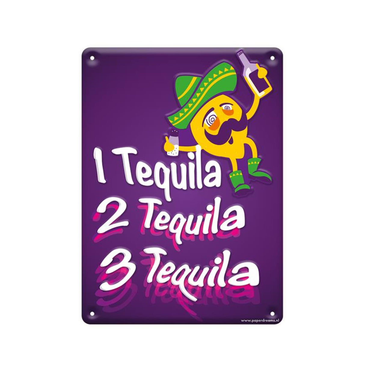 Paperdreams text sign metal - drink tequila