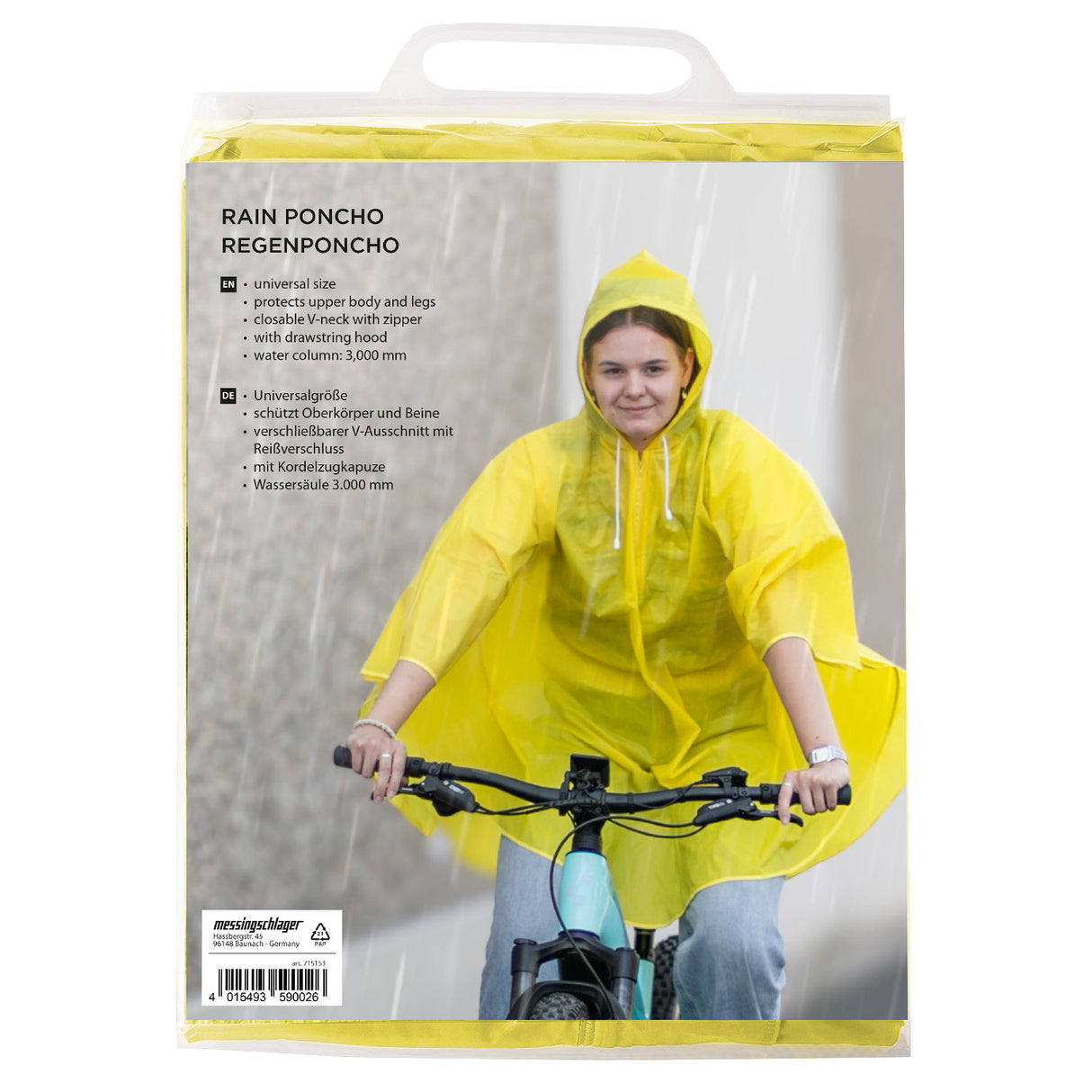 Puch rain poncho large mature - range yellow and blue