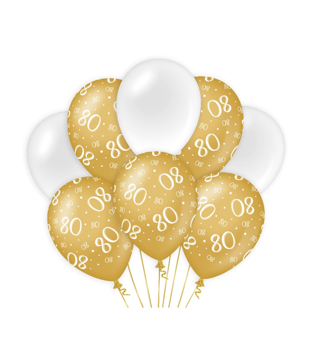 Paperdreams decoratie ballonnen goud wit - 80