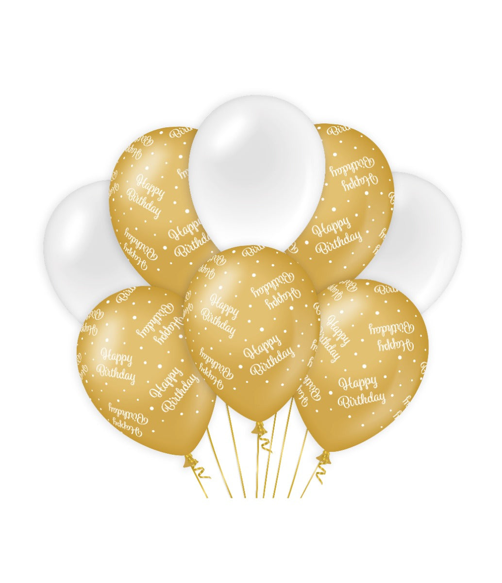 Globos decorativos Paperdreams dorado blanco - cumpleaños