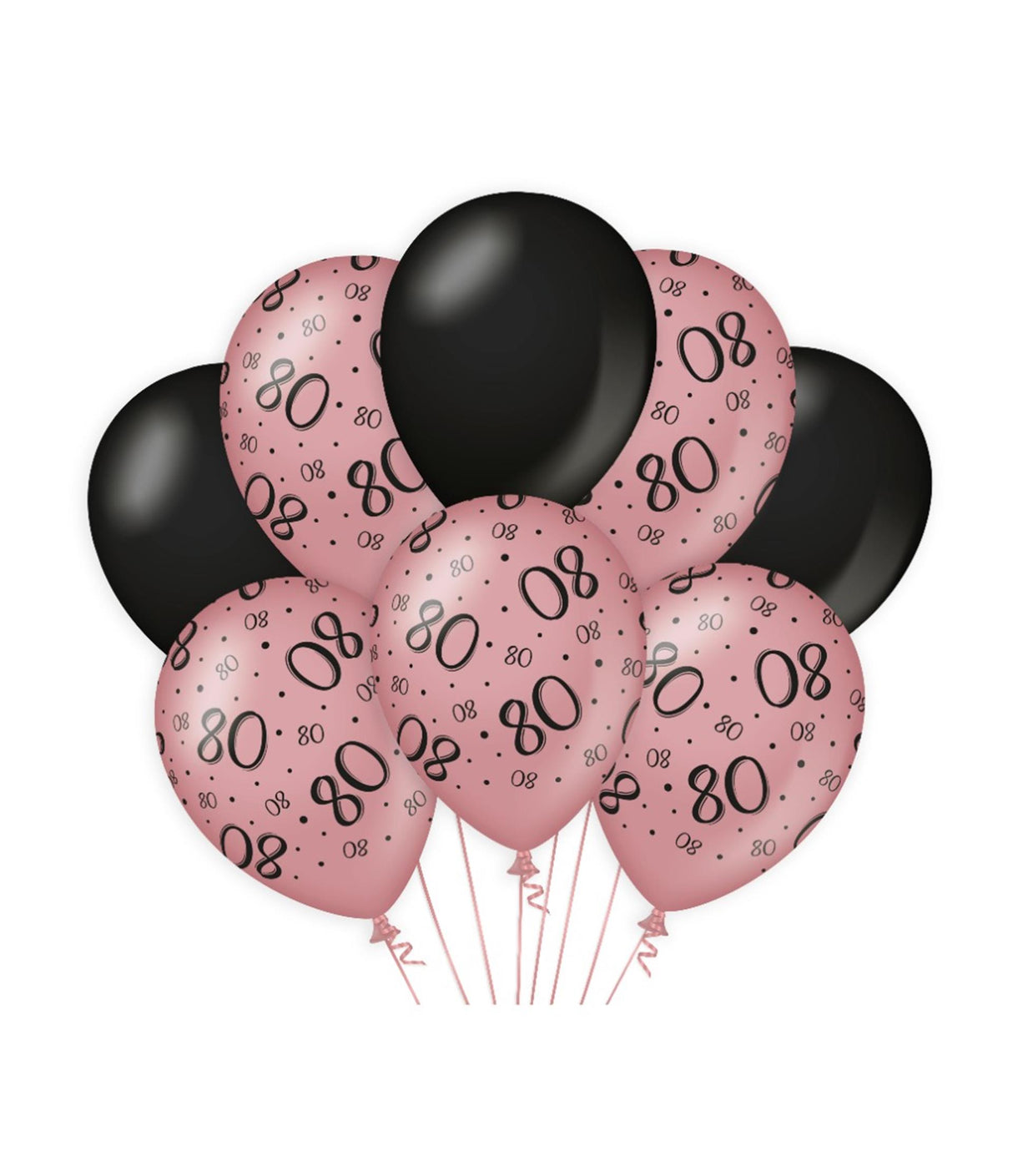 Paperdreams decoratie ballonnen roze zwart - 80