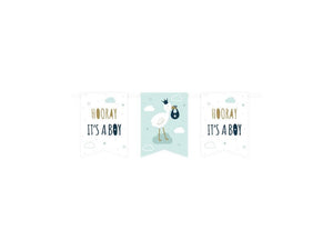 Paperdreams flag banner - newborn baby boy