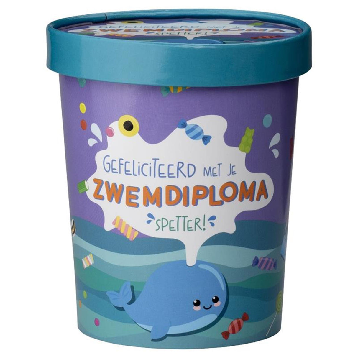 Paperdreams snoepbeker ø12x14cm - zwemdiploma
