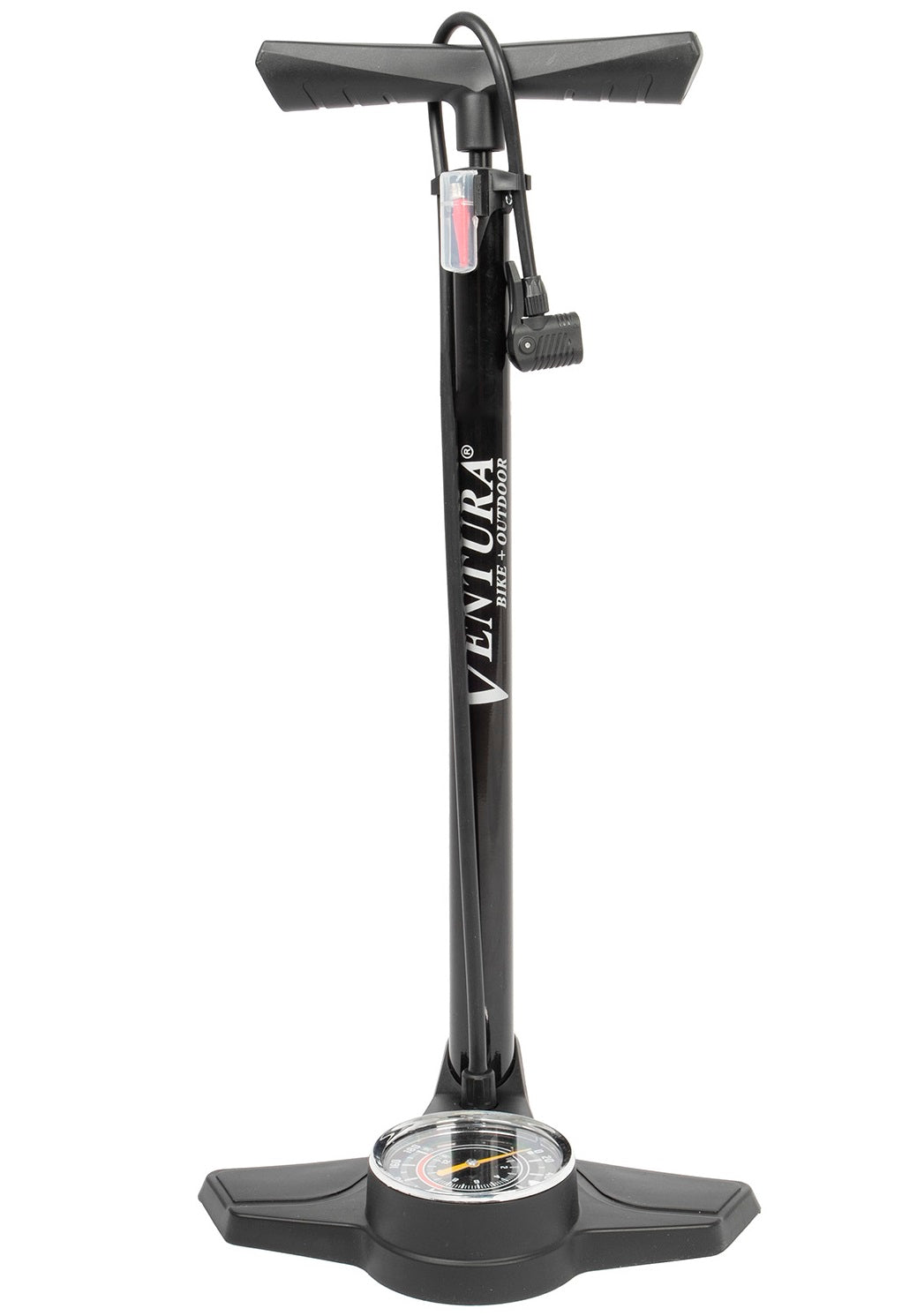 Bomba de alta pressão Ventura 120 psi 8 bar de aço com manômetro AV-DV-FV preto