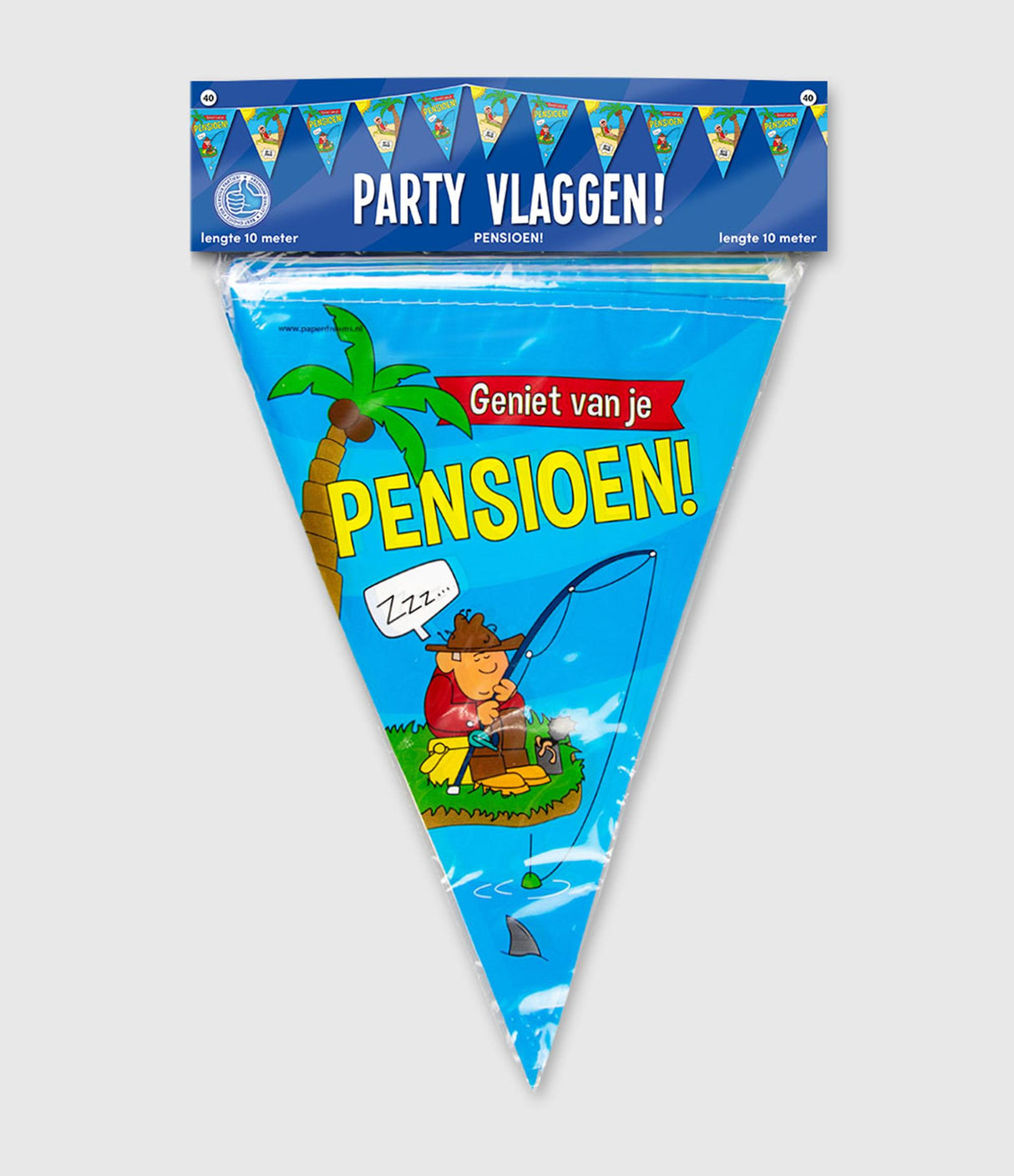Paperdreams party vlag pensioen cartoon