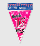 Paperdreams party vlag - sweet 16