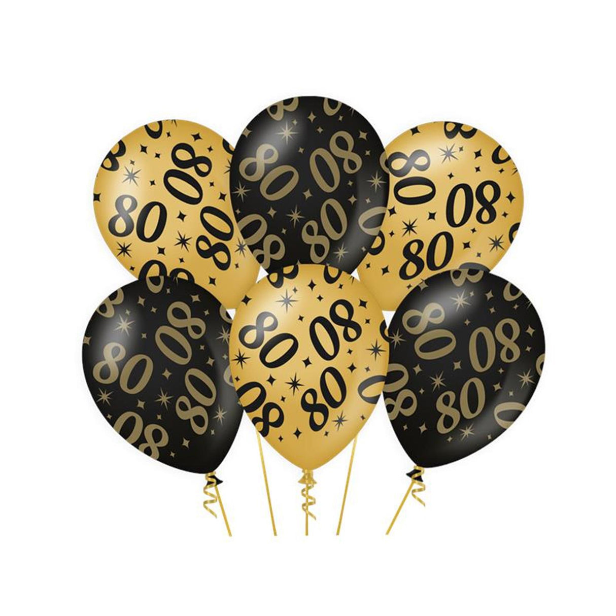 Paperdreams klassesch Partyballon - 80 6 Stéck