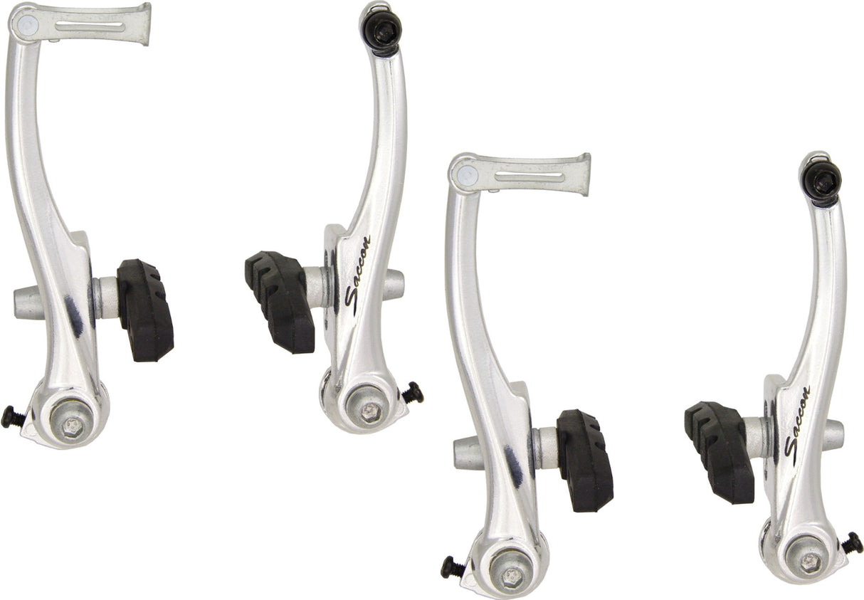 Saccon V -Brake Set spredaj in zadnjega aluminija - srebro