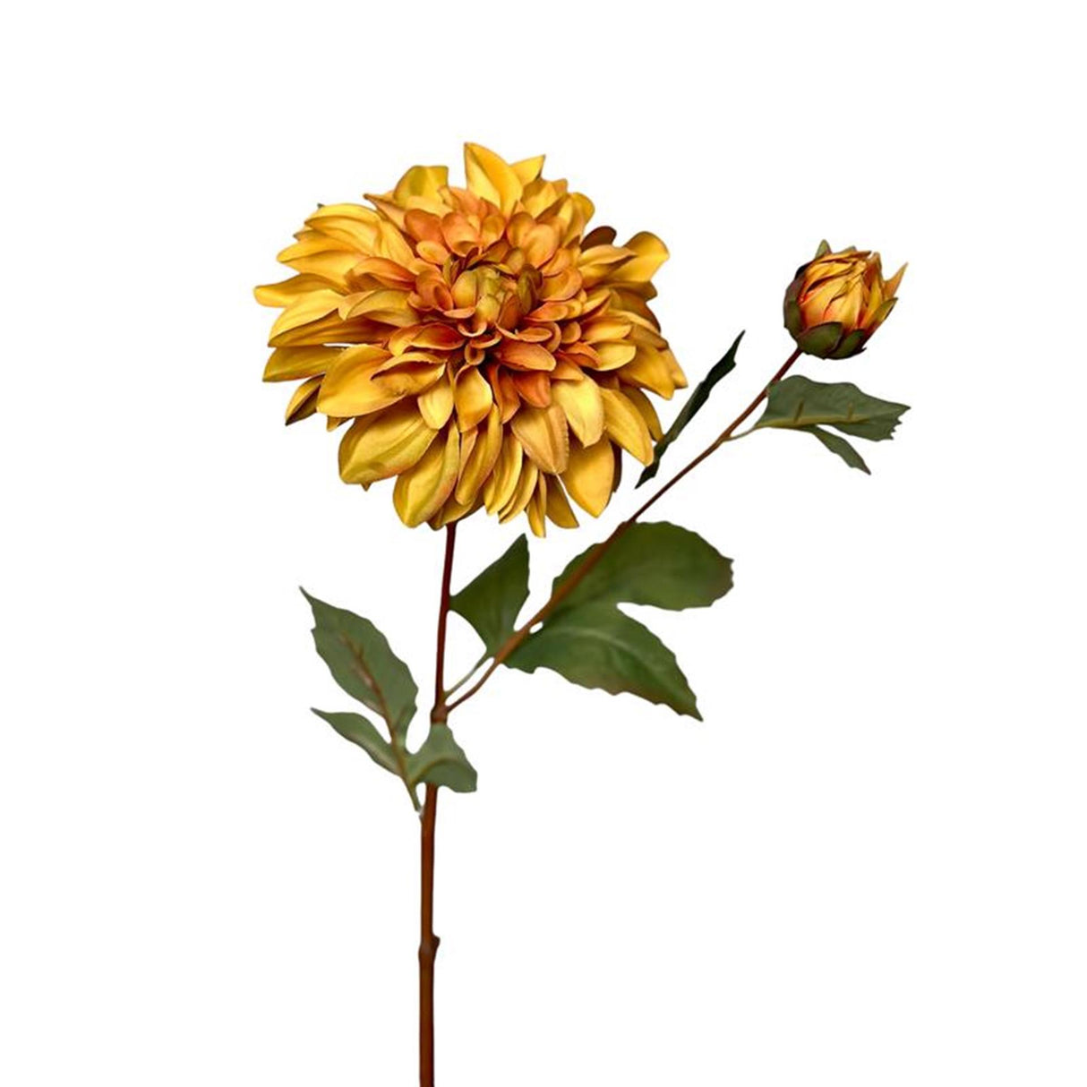 Roberts collection kunstbloem dahlia 80cm okergeel