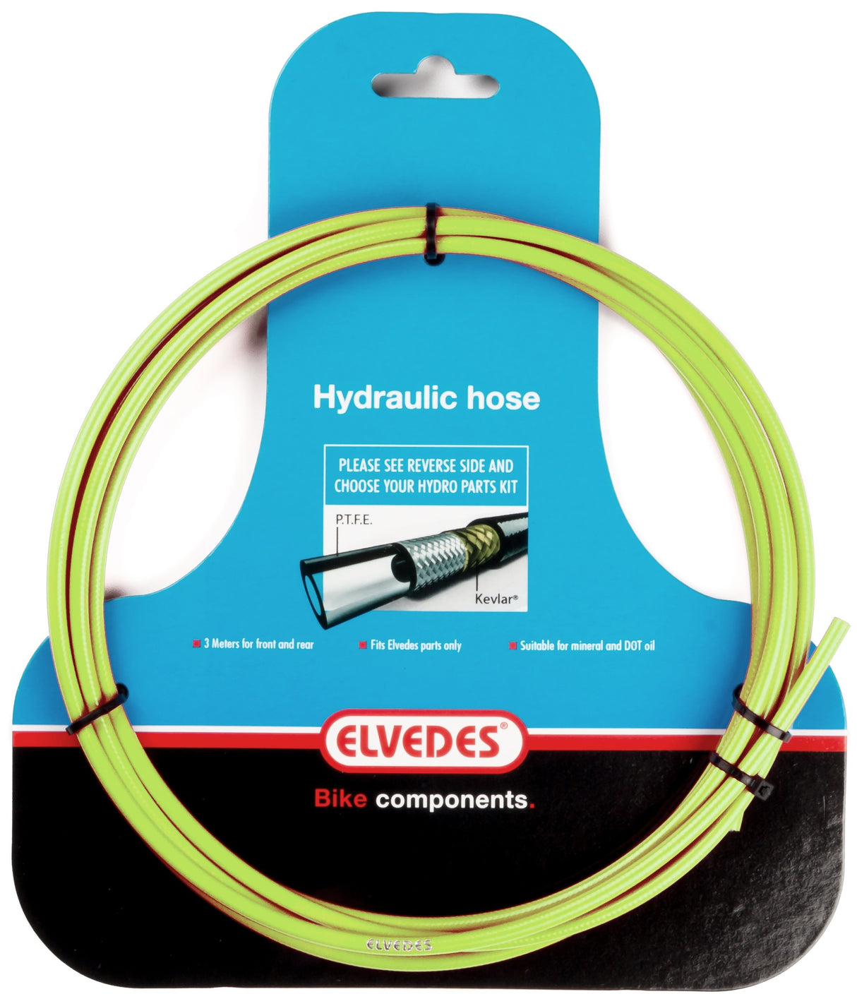 Elvedes Hydraulic pipe with PTFE lining and Kevlar Protection Green (3 meters on map)