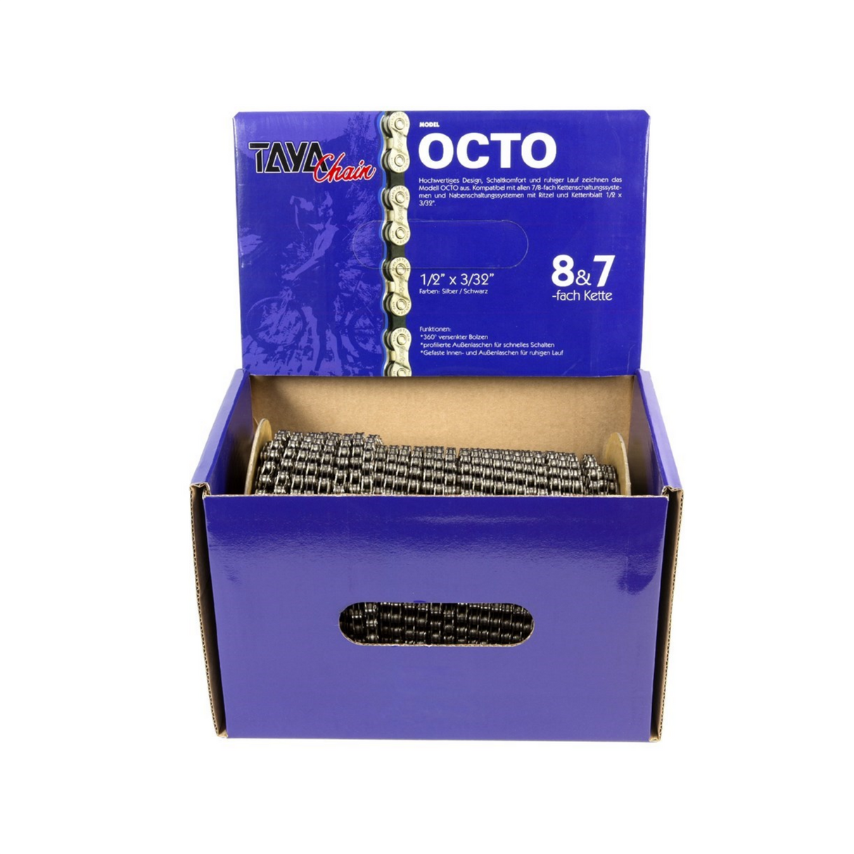 Taya Necklace Octo 1 2x3 32.7-8 speed, black silver, 30mtr roll