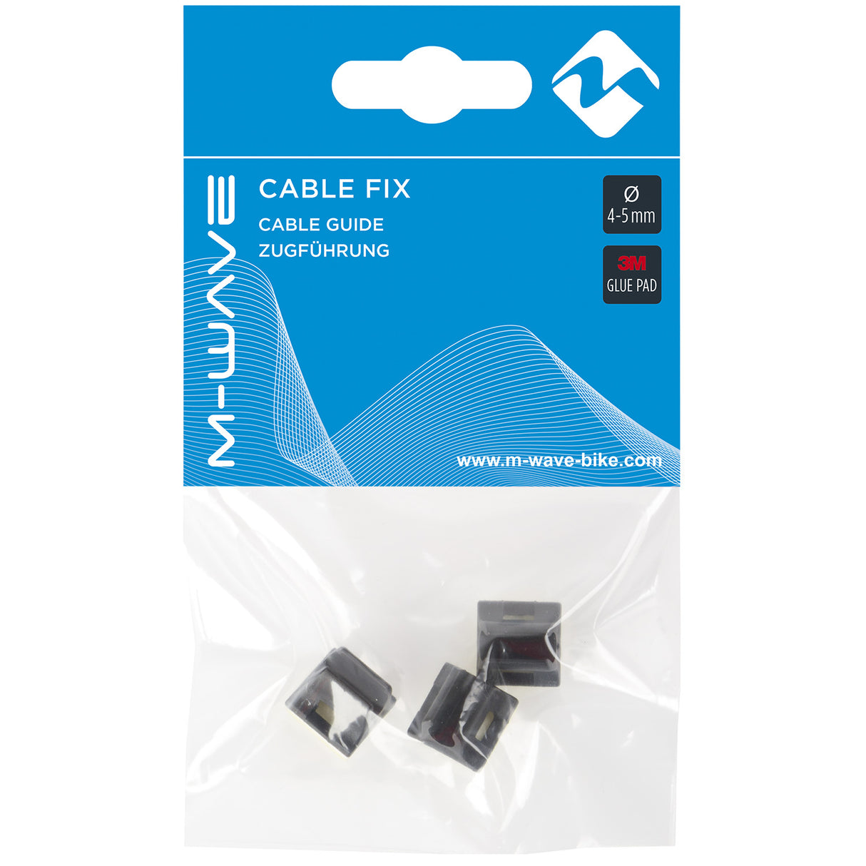 Cuccio di cavo m-wave 4-5 mm nero (3 pezzi)