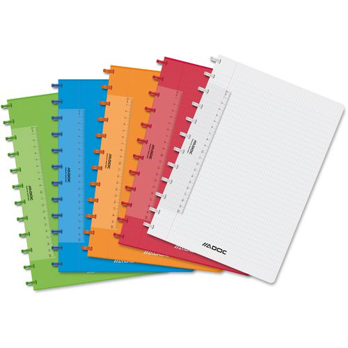 Spiraalblok adhoc colourlines geruit a4 144 vel transparant