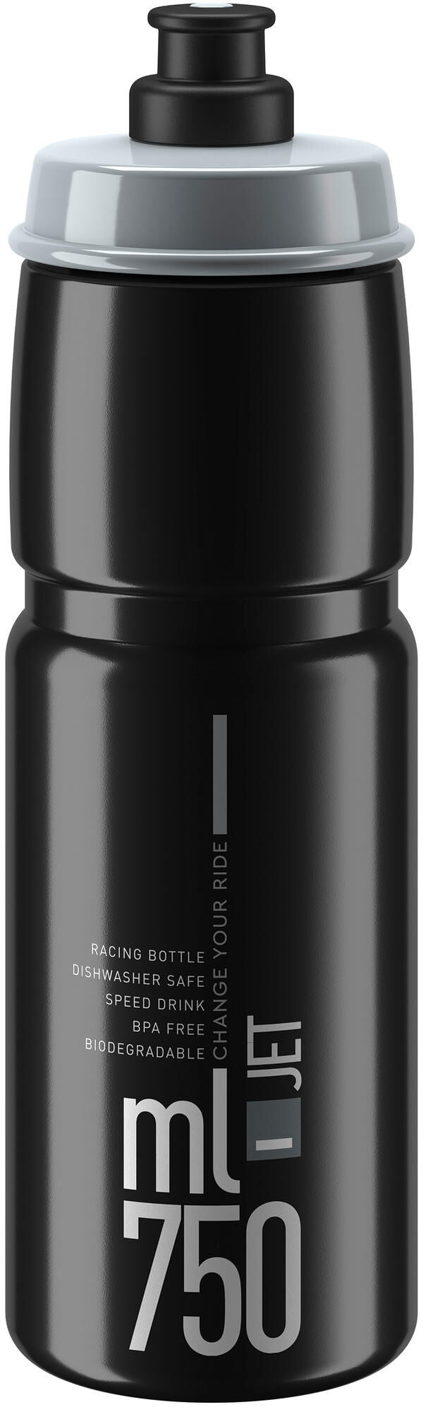 Elite water bottle jet plus bottle jet plus 750ml black gray