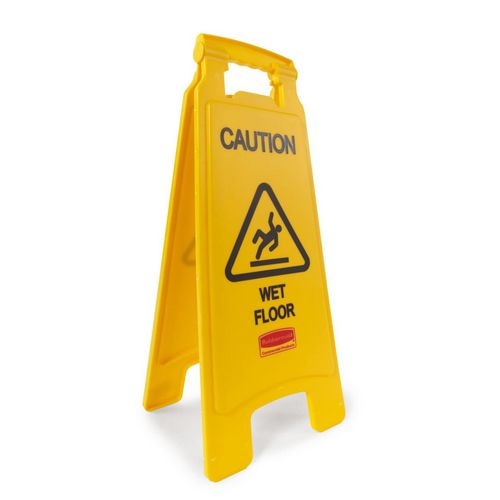 Rubbermaid caution wet floor sign 611200 yellow