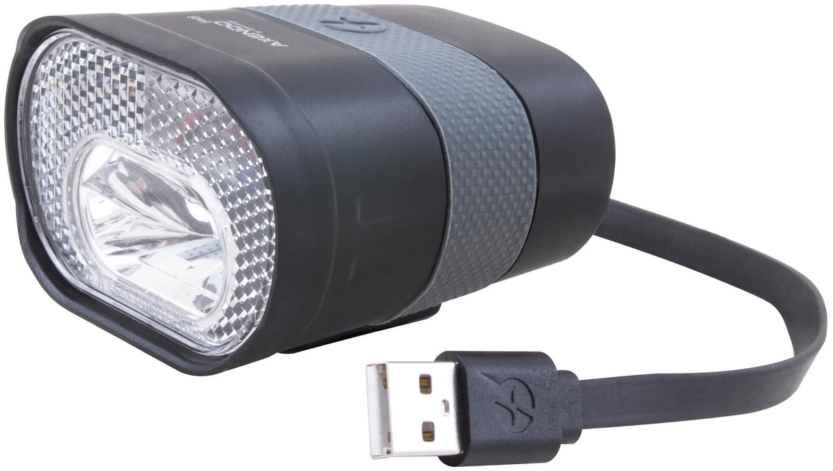 Headlight Axendo 40 LUX USB chargable 65 mm Black