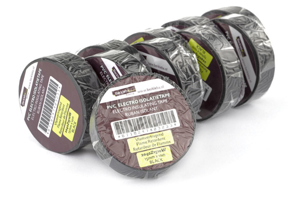 Berkleba tape pvc 15x10mt black roll ds a 10