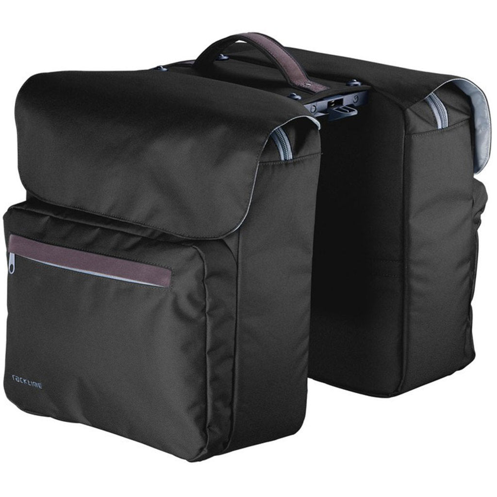 KT Tubus Racktime Ture Double Bicycle Bag SNAPIT 2.0 ogljika črna