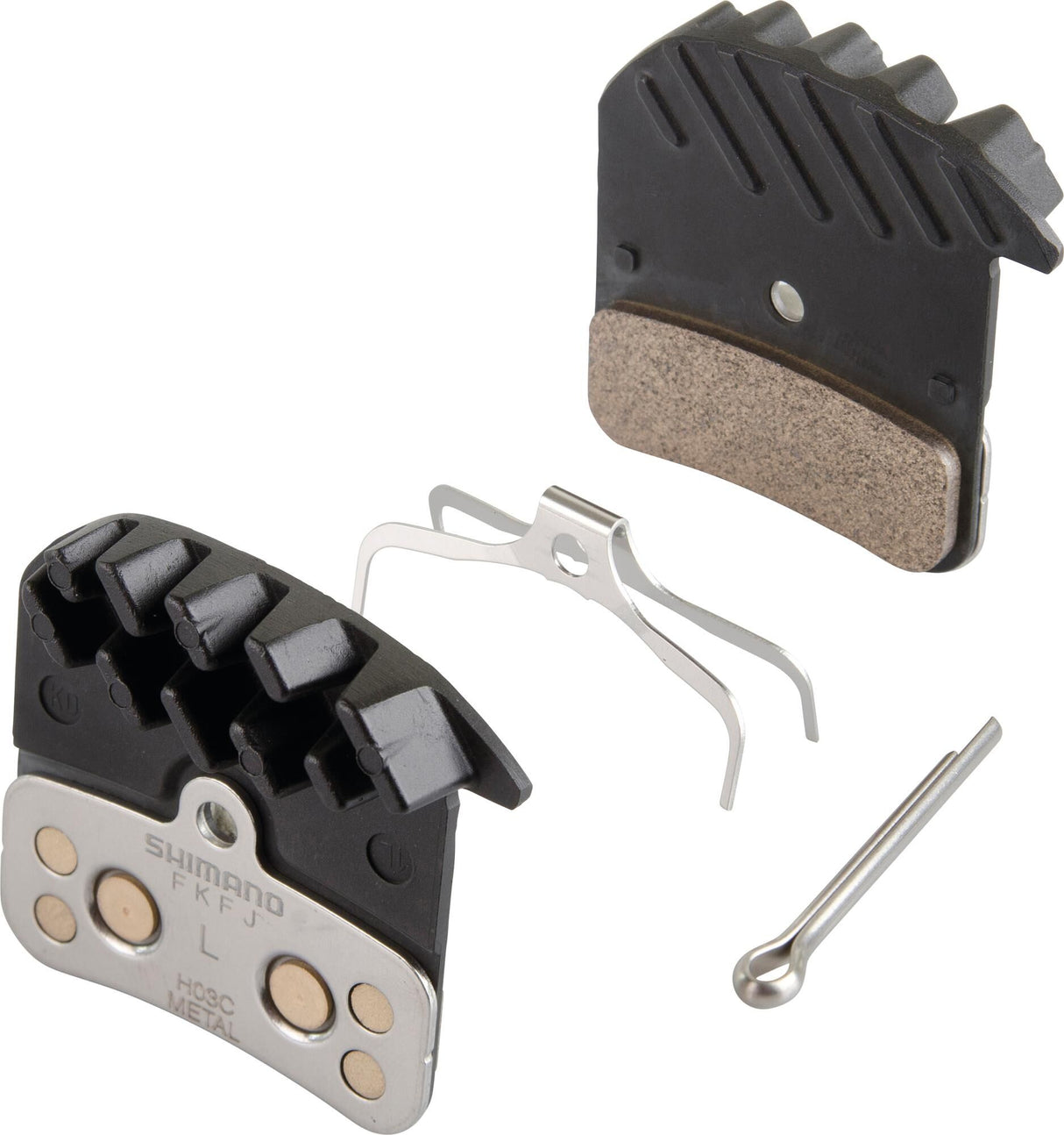 Zestaw bloku hamulca tarczowego Shimano H03C metal z chłodzącymi płetwami