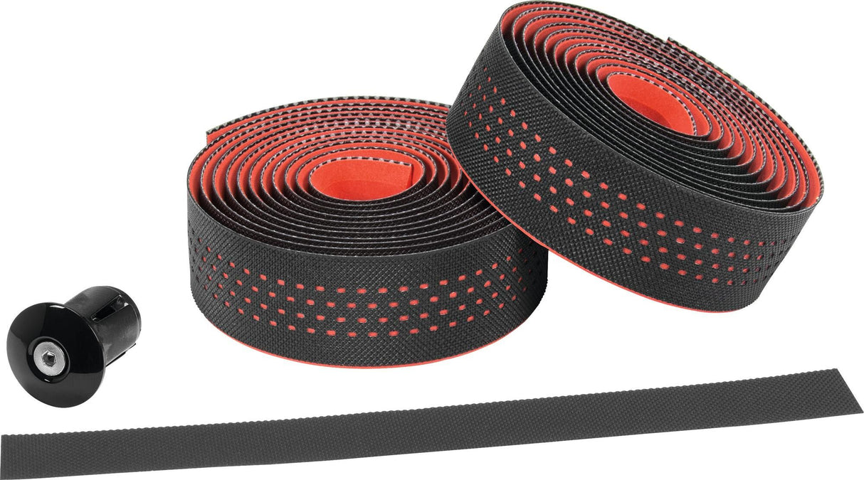 Ergotec Bar Tape San Remo Pu+Gel, Black Red