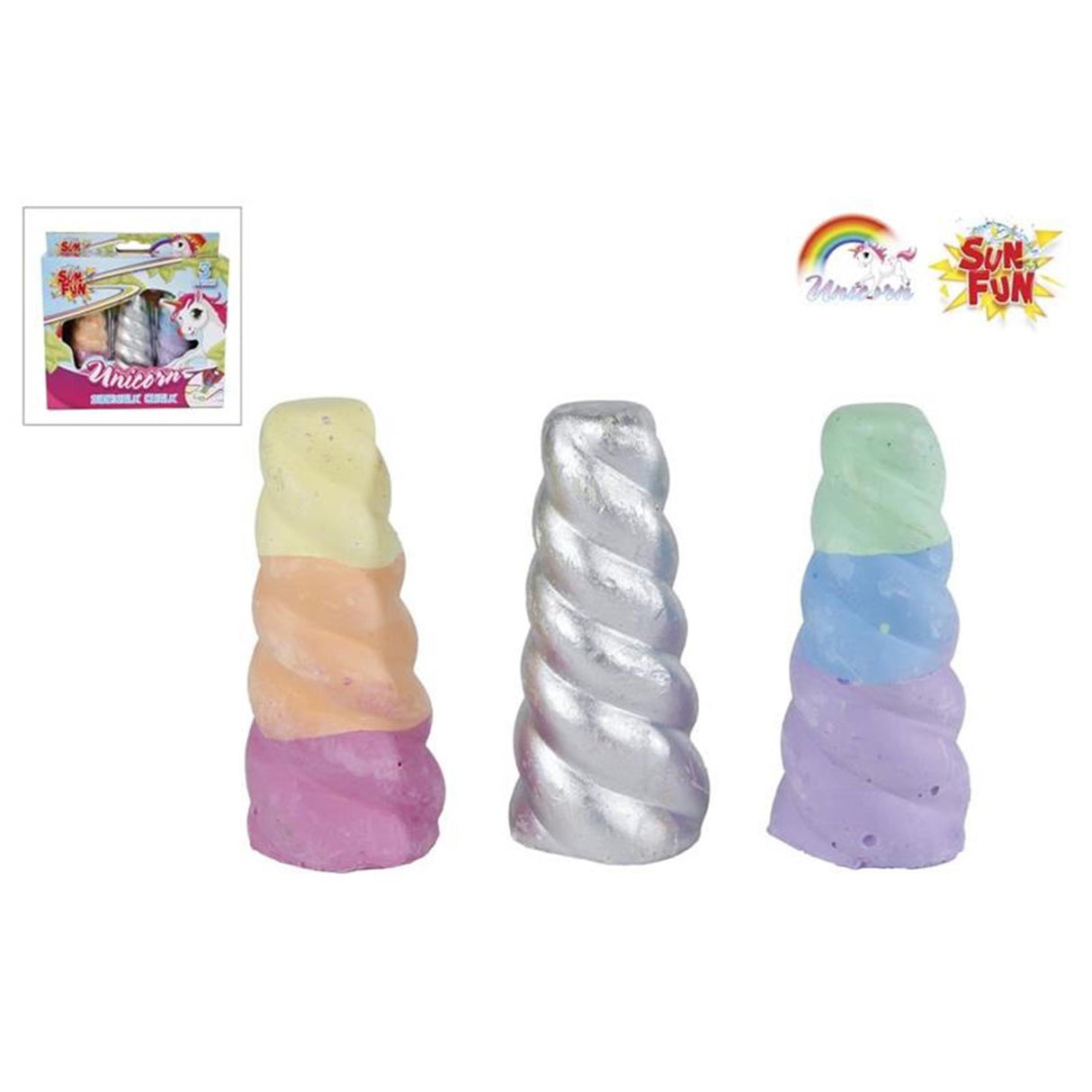 Sun Fun Unicorn Sidewalk Chalk, 3..