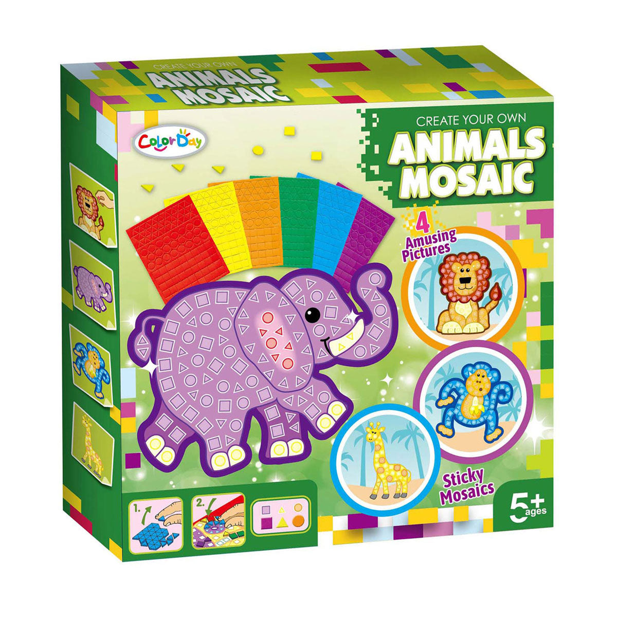 Mosaic crafting zoo animals