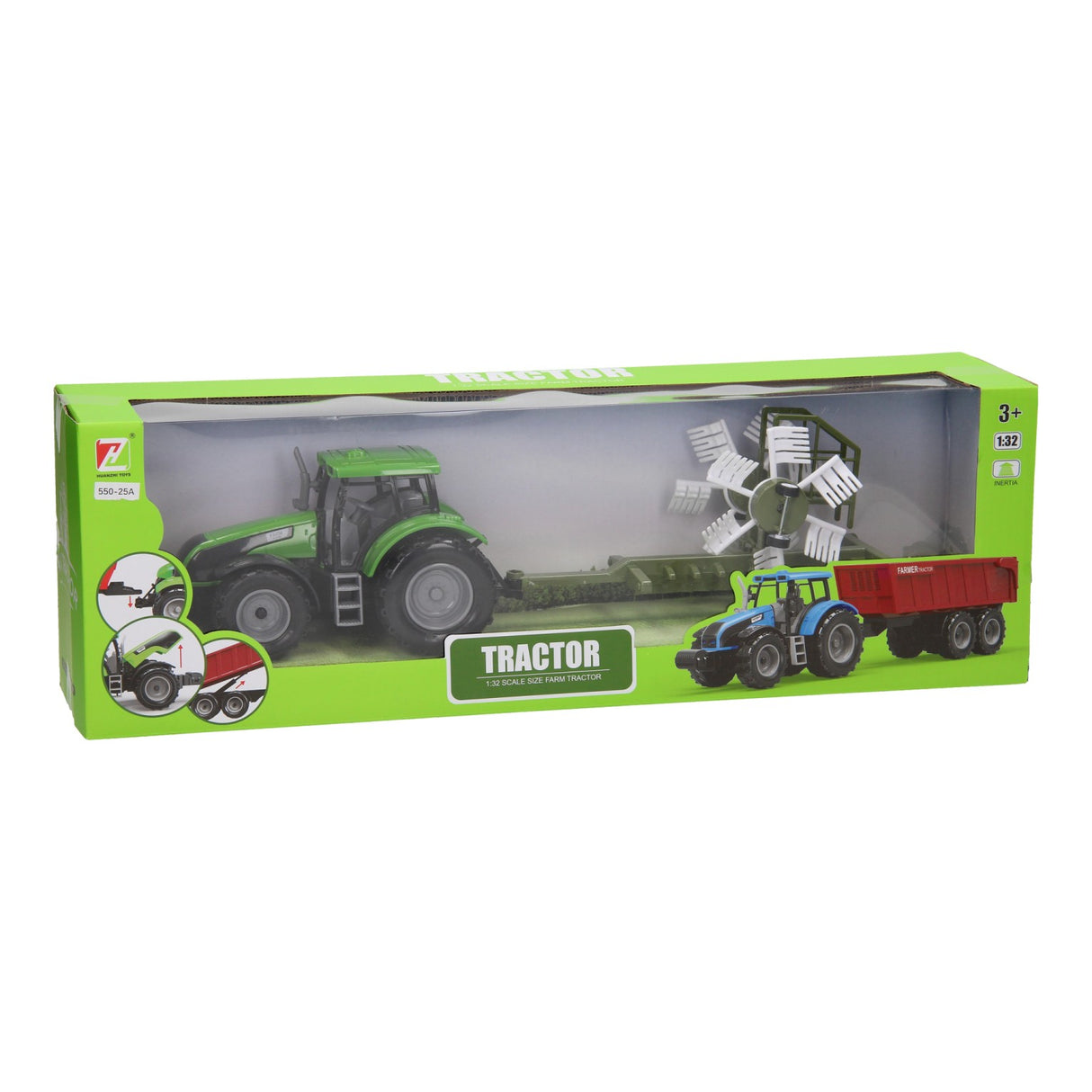Tractor with hayiudder 1:32