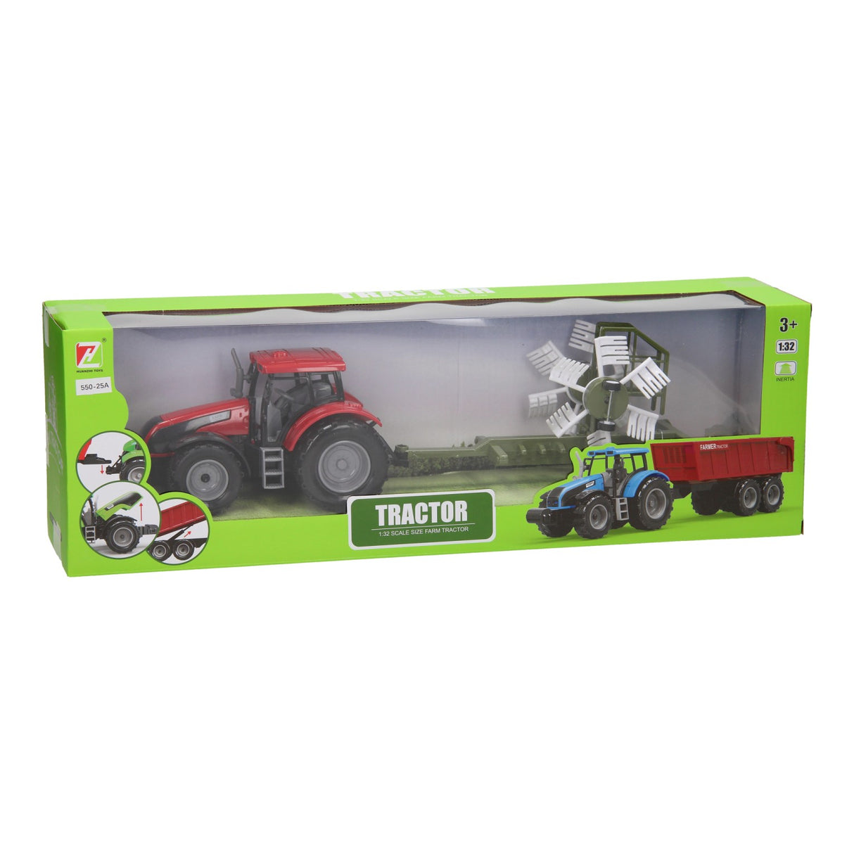 Tractor with hayiudder 1:32