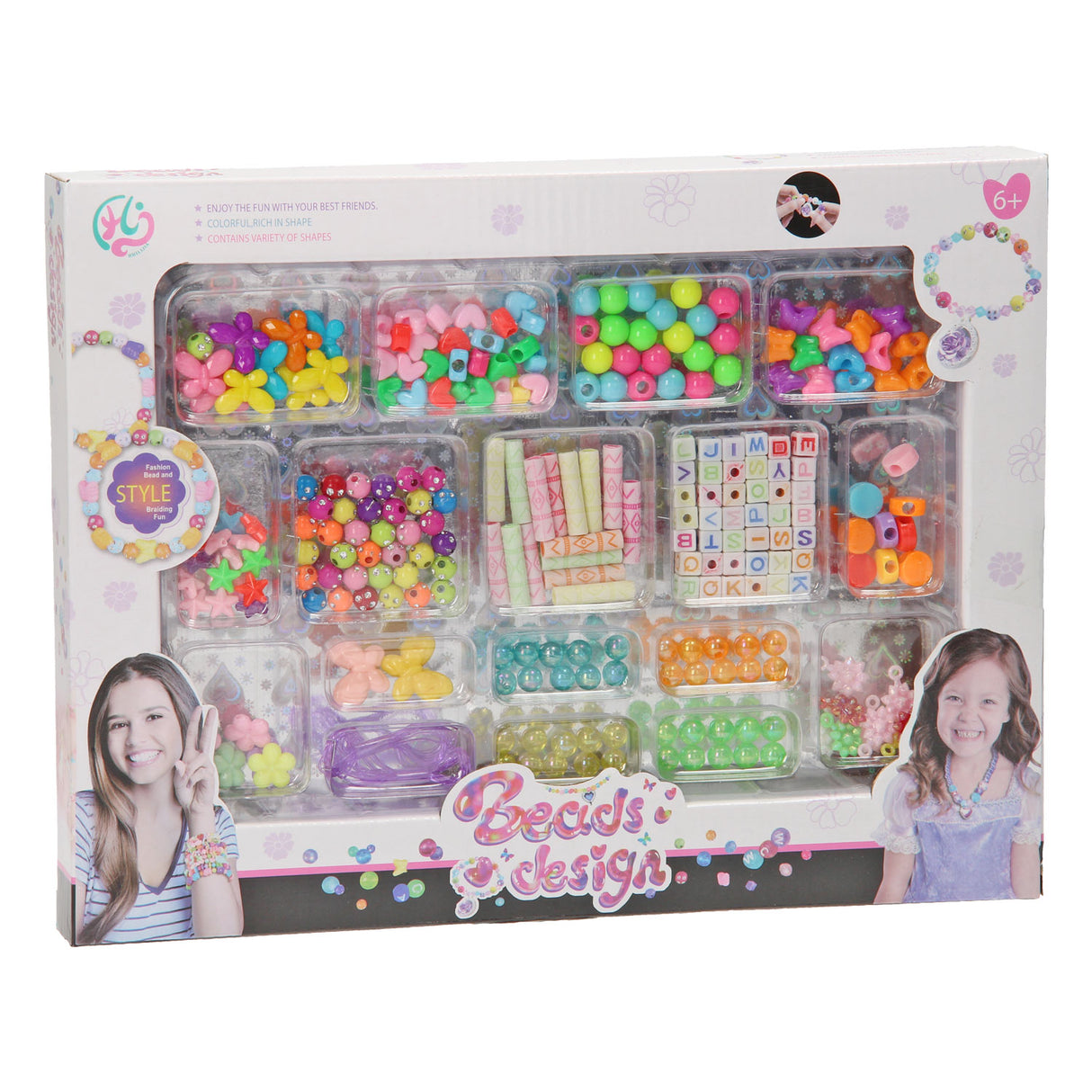 Colored bead set, 17dlg.