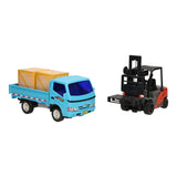 Carrello elevatore con camion in carica