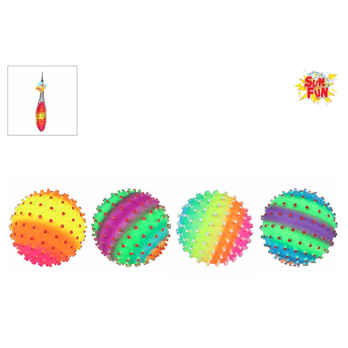 Sun fun pukkelbal regenboog 220gr 21cm