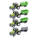 Tractor verde con fundición a troquelado con remolque y función de retroceso