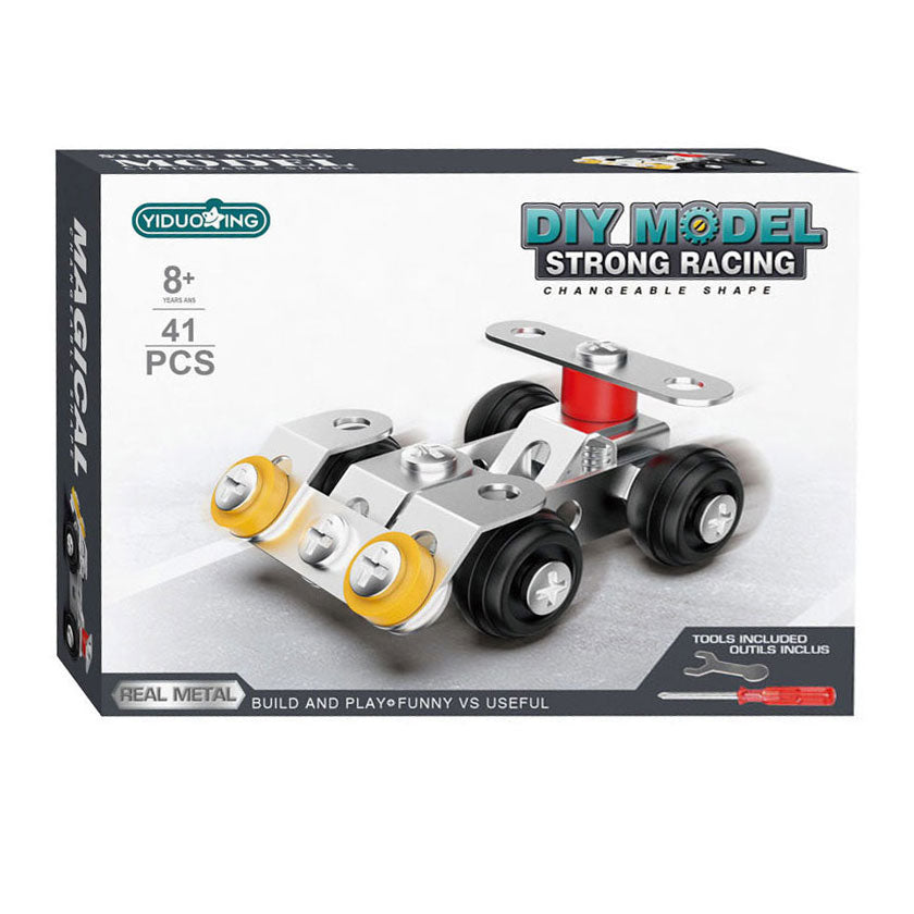 Metal construction set car, 41 pieces.