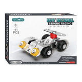 Metal construction set car, 41 pieces.