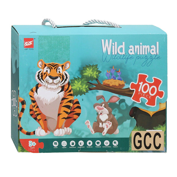 Floor puzzle wild animals green, 100th.