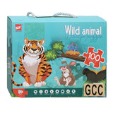 Floor puzzle wild animals green, 100th.