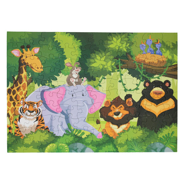 Floor puzzle wild animals green, 100th.