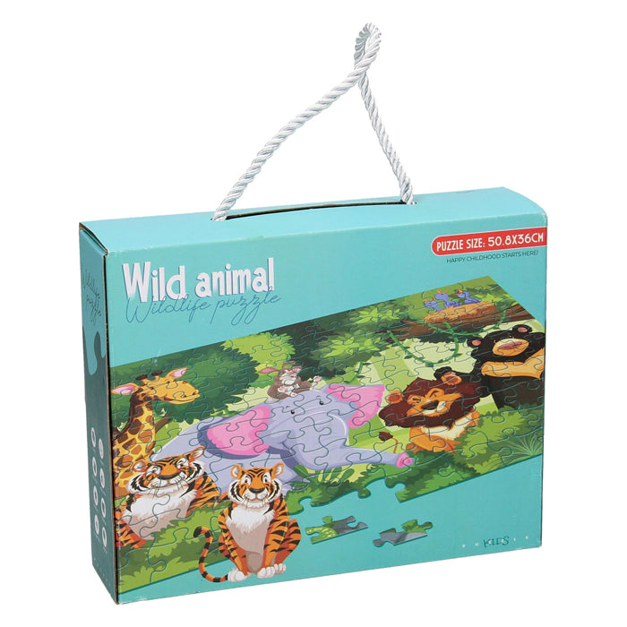 Floor puzzle wild animals green, 100th.