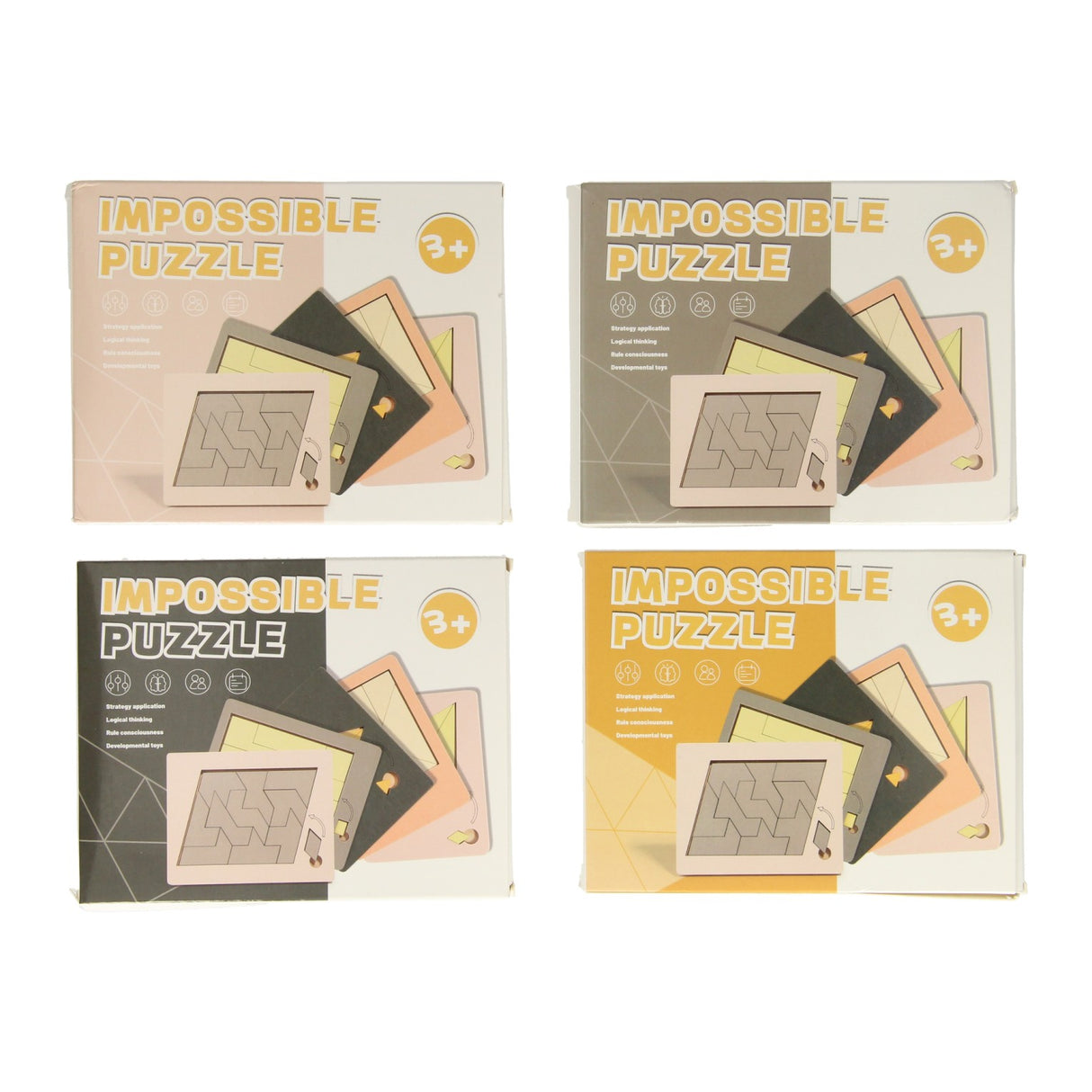 Houten impossible denkpuzzel