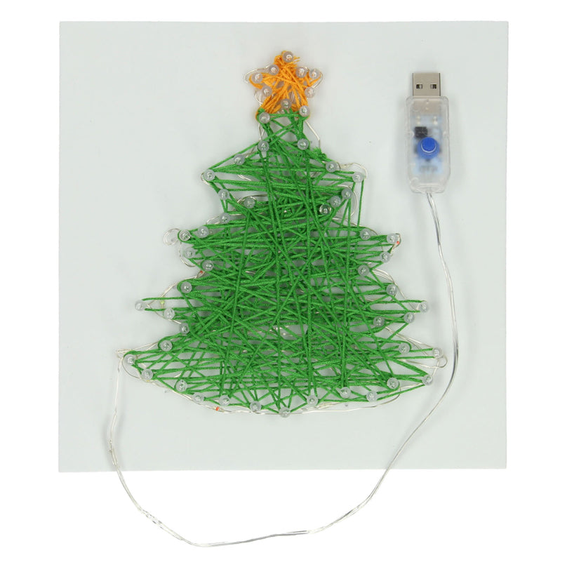String Art Chrëschtdag Bam mat LED Luuchten