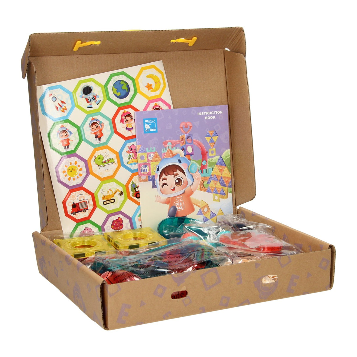 Magnetic marble track castle with light, 56 pcs.