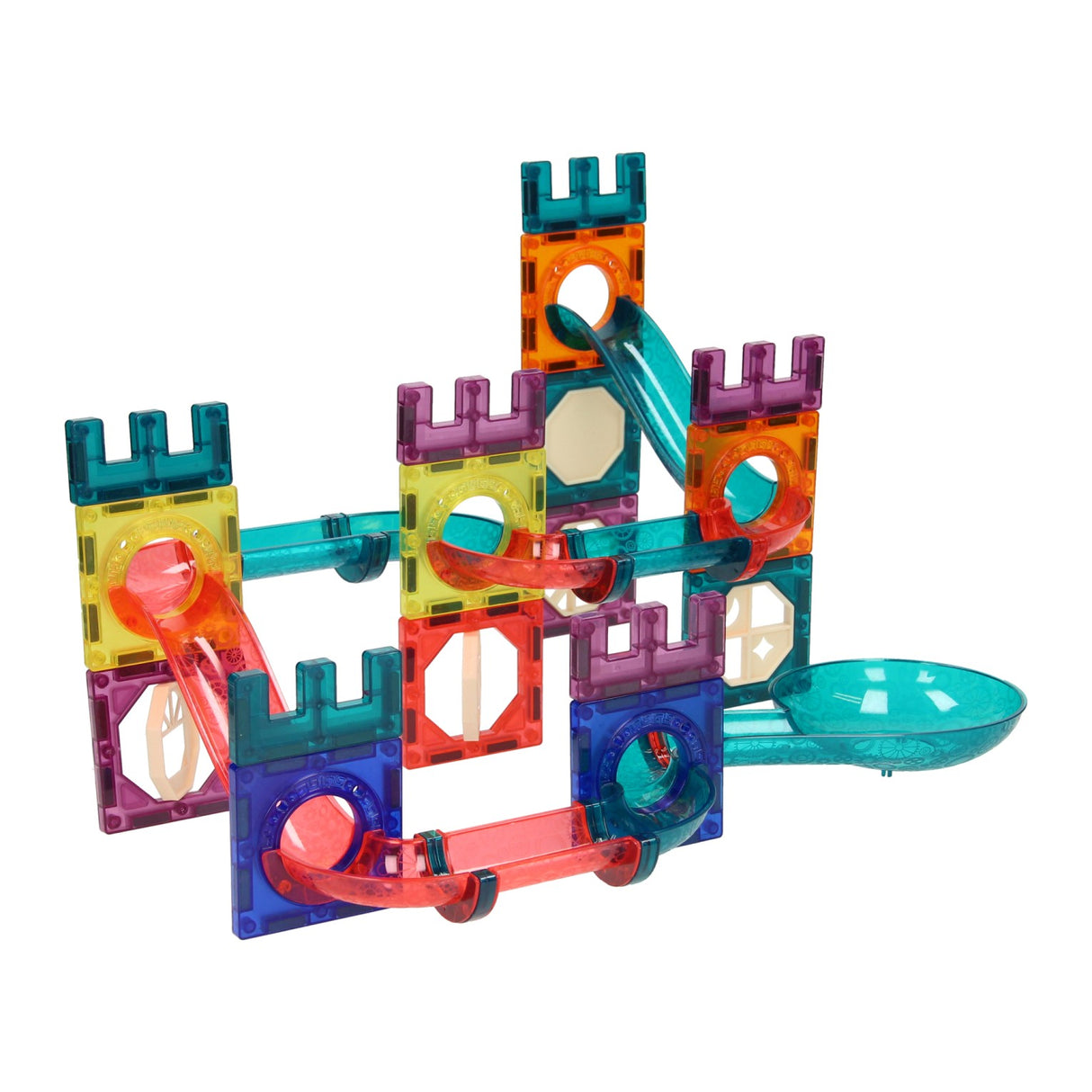 Magnetic marble track castle with light, 56 pcs.