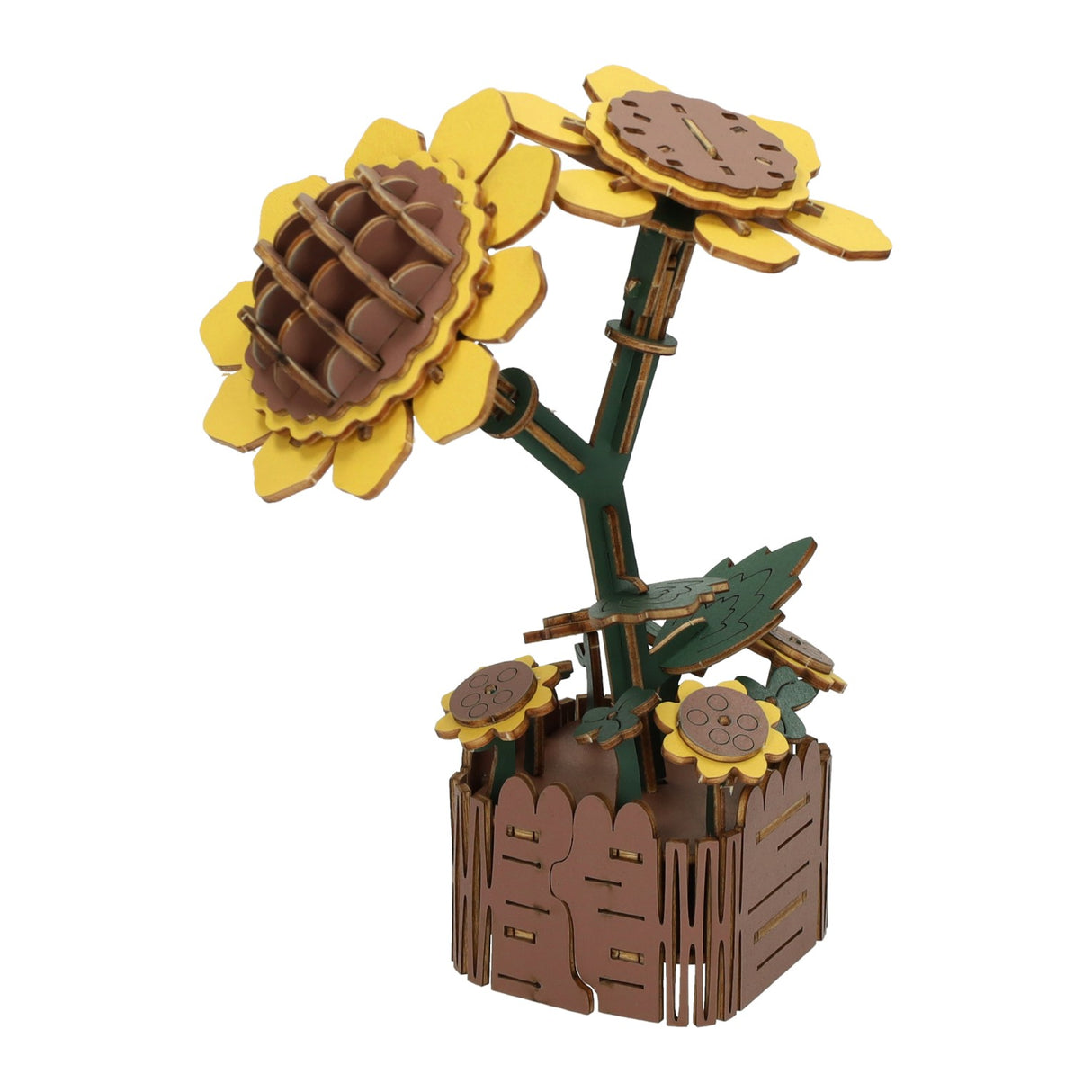 Wooden 3D construction kit sunflowers - 121 pieces.