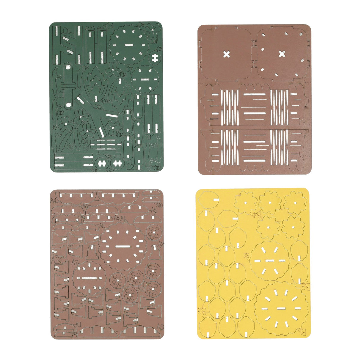 Wooden 3D construction kit sunflowers - 121 pieces.