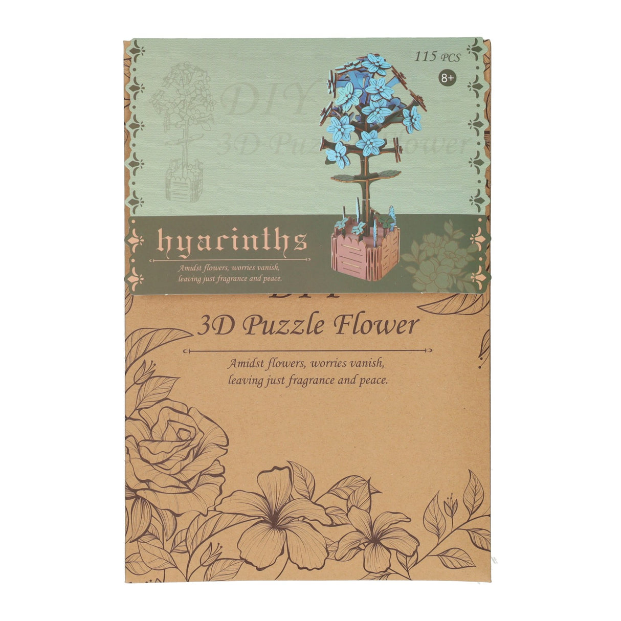 Tre 3D byggesett hyacinth - 115 deler.