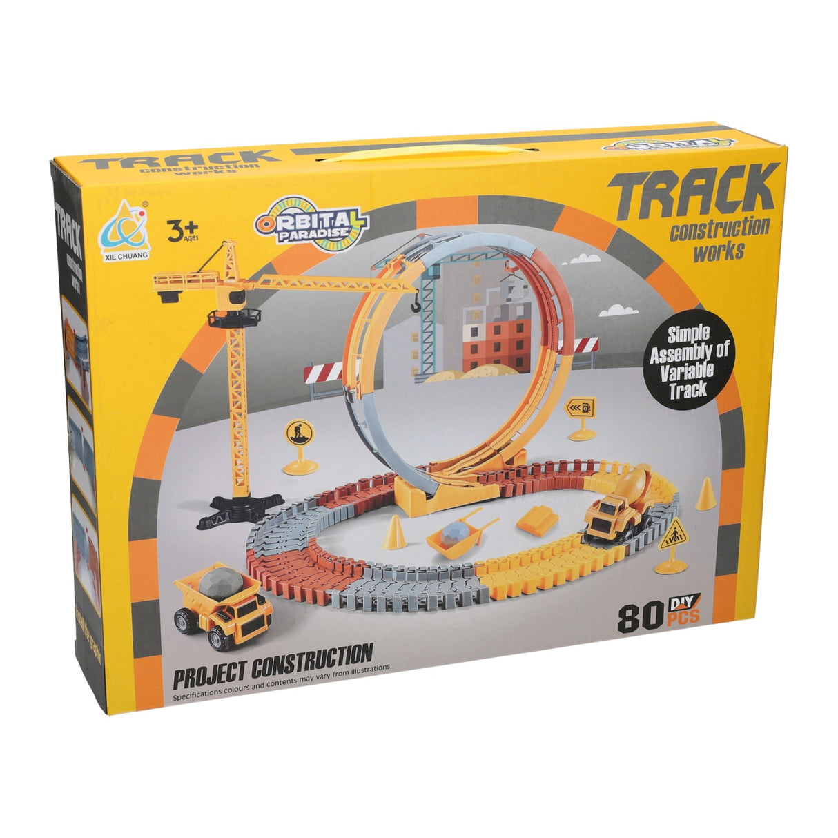 Construction track building set - 80 pieces