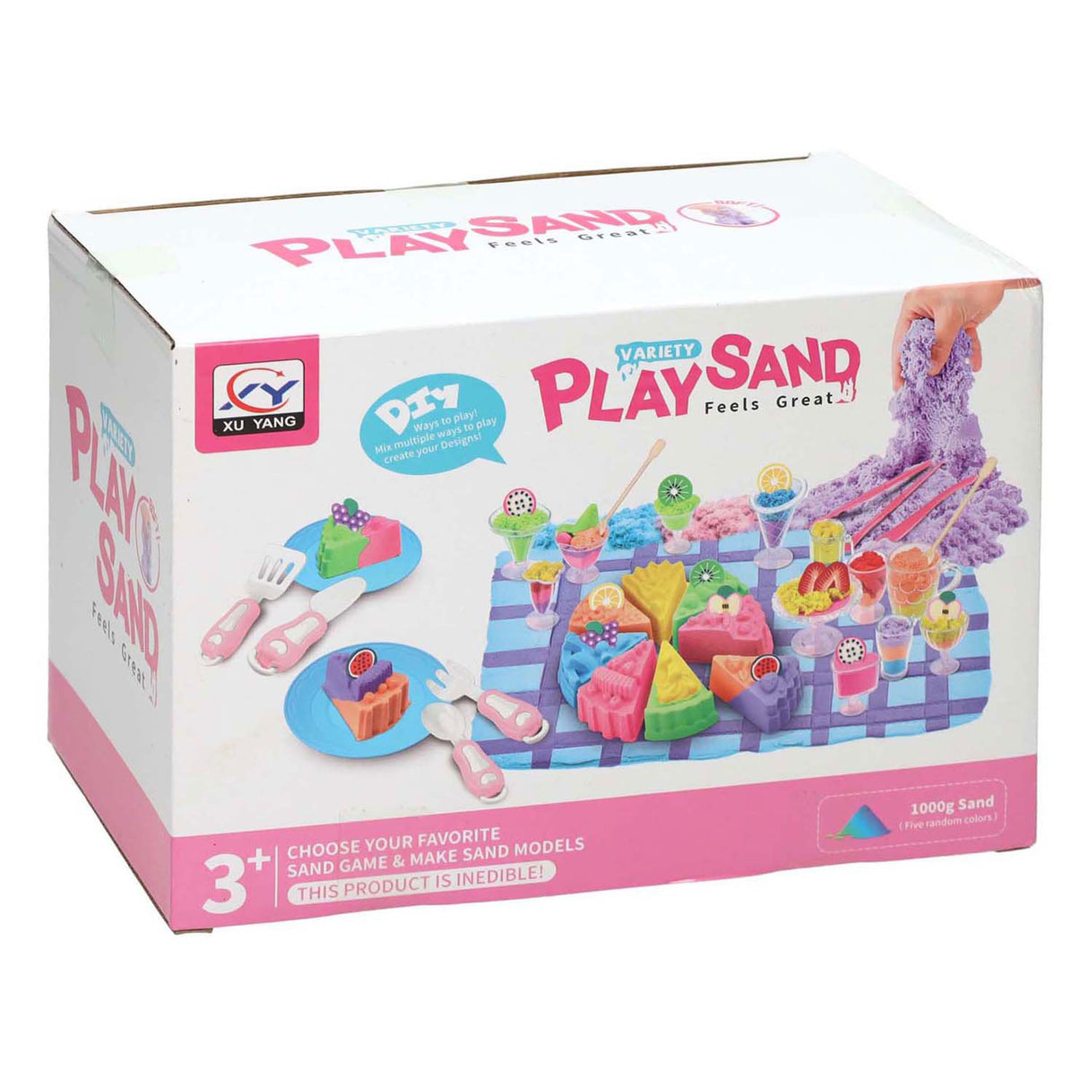 Speelzand taartjes toetjes met speelmat, 1kg