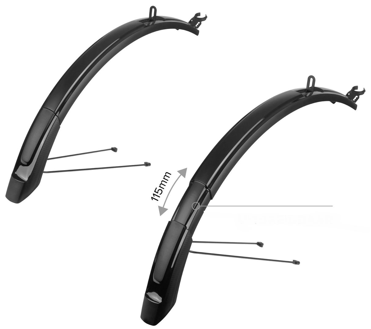 PoliSport Mudguard Extenter MTB 26 '-29 65 mm - črna