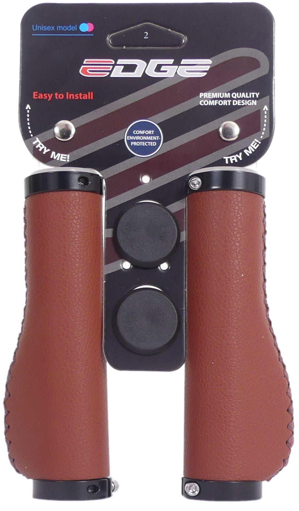 Edge handle set Leather incl lockkring - Camel Brown- 135 135mm (store packaging)